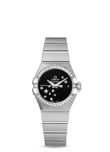 Omega Constellation Co-Axial 27 Brushed Stainless Steel / Diamond / Black Stars